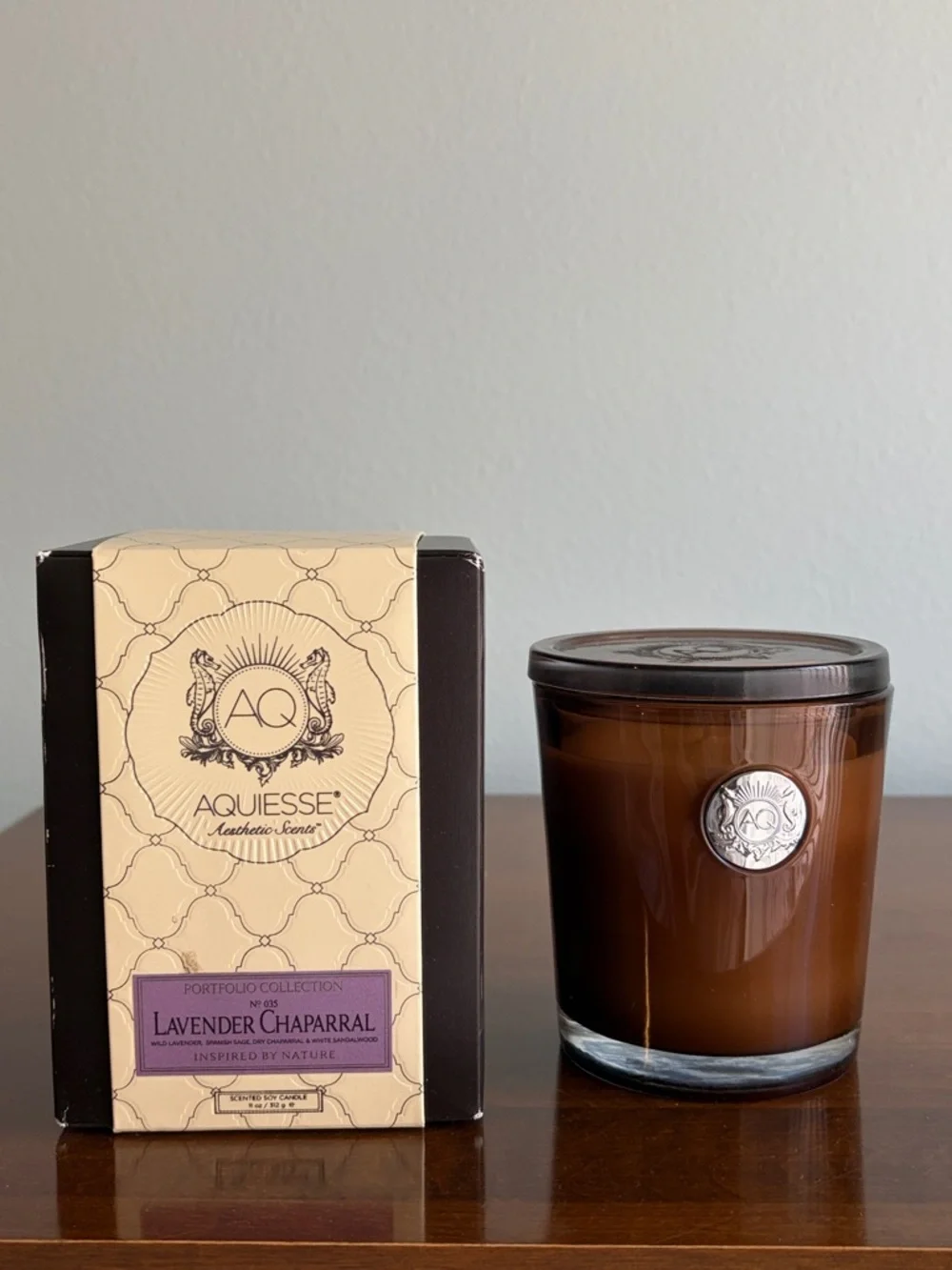 Aquiesse Lavender Chaparral Scented Soy Candle - New in Box - Picture 1 of 4